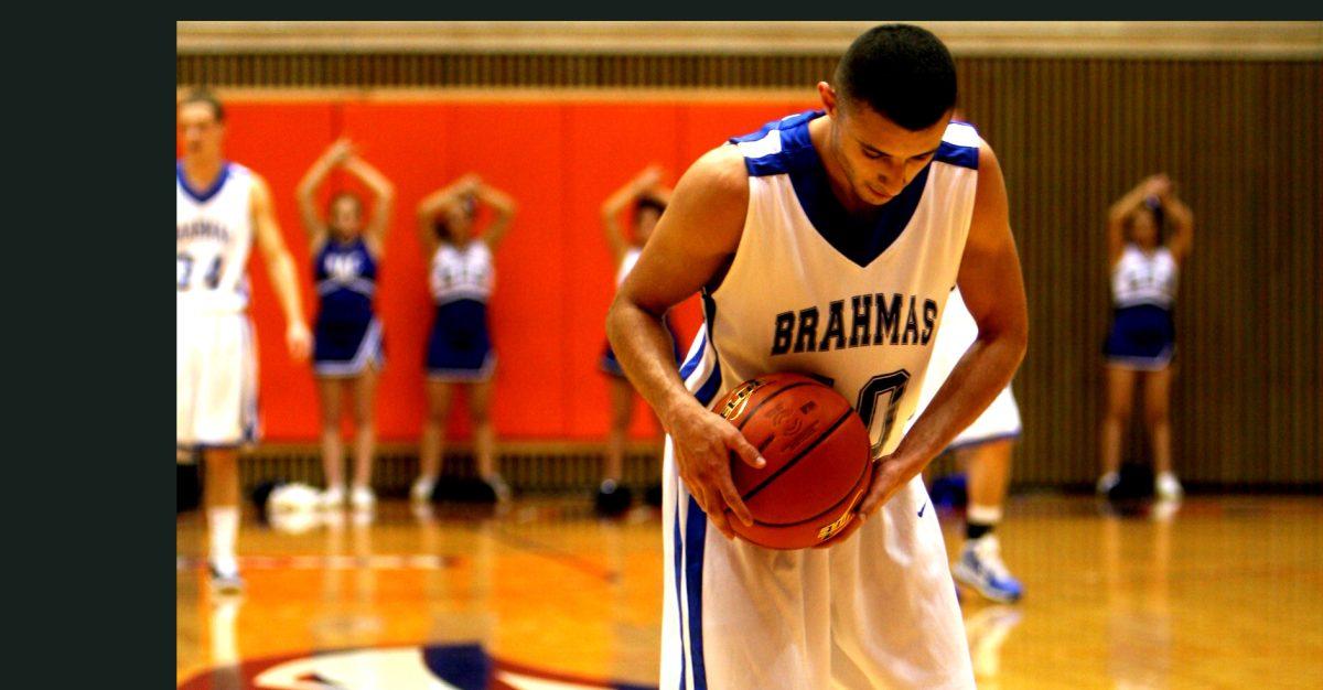 Michael Flores before a free throw. photo by Estefania Lamas