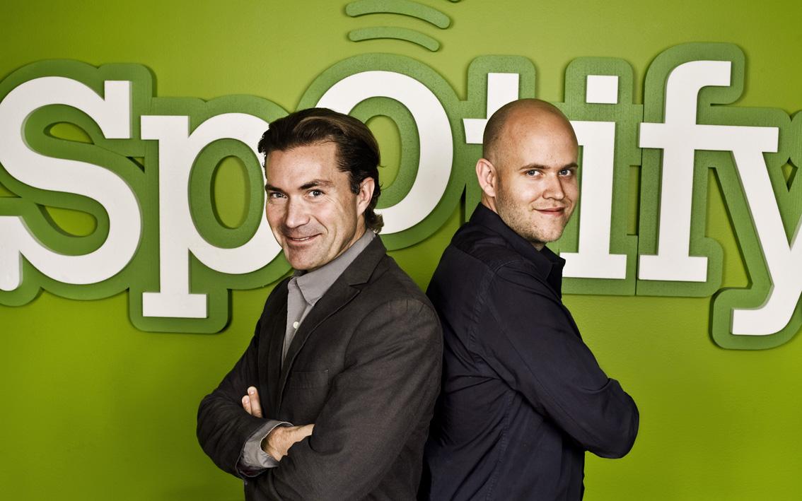 Spotify founders Martin Lorentson (left) and Daniel Ek. Photo courtesy of Spotify.