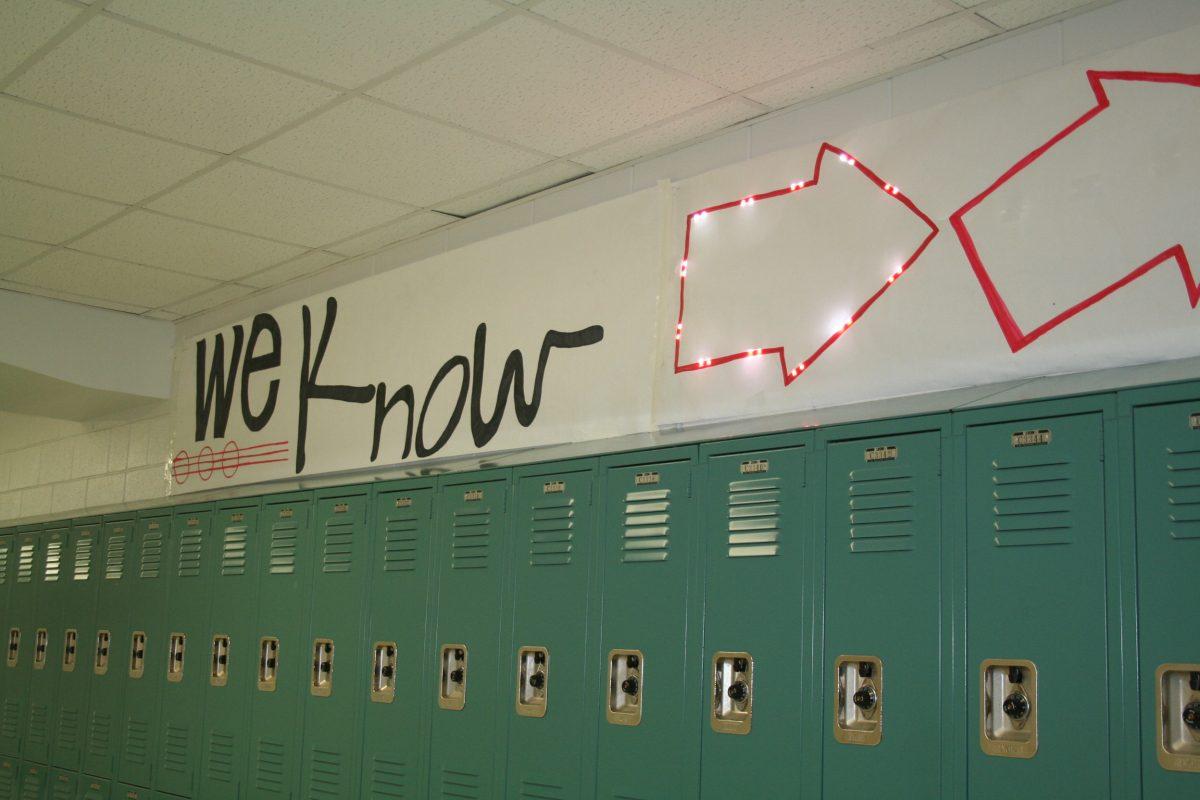 "We know" banner made by the yearbook staff and photo by Pattyzaragoza