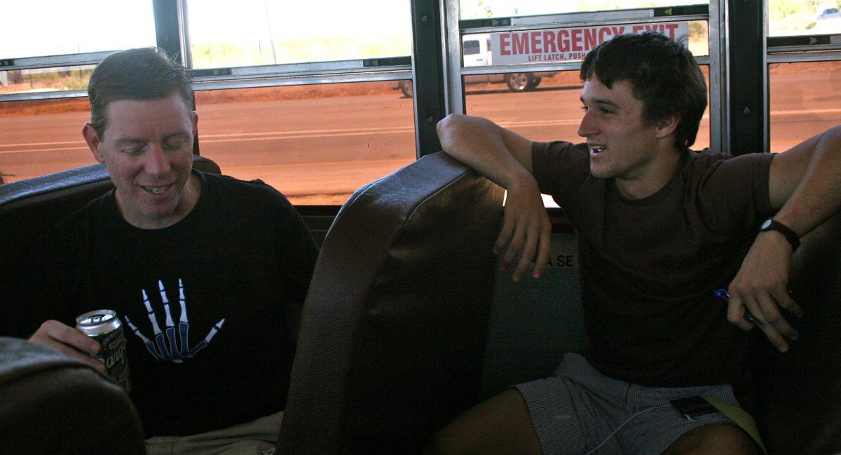 Math and Science Sponsor Mr. McDaniel talks to Journalism Competitor, Zach Royston