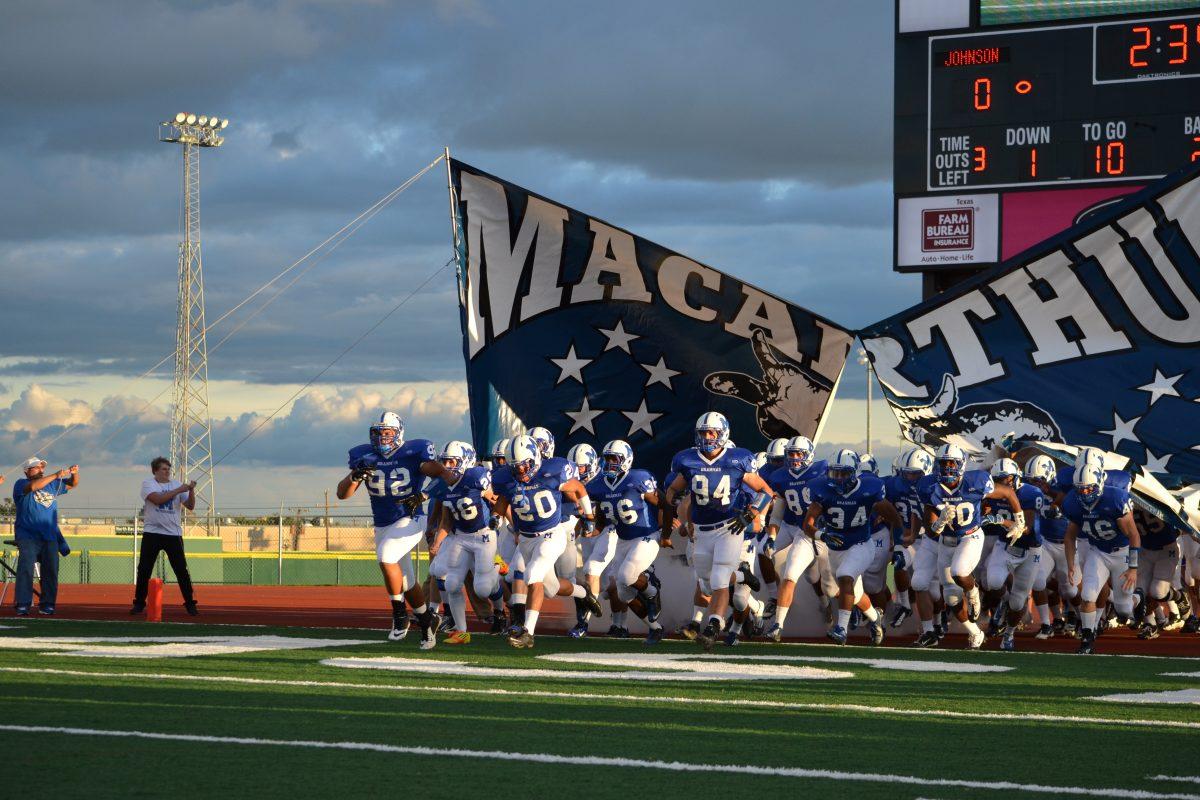 The football team break though.
Photo by Sarah Morales