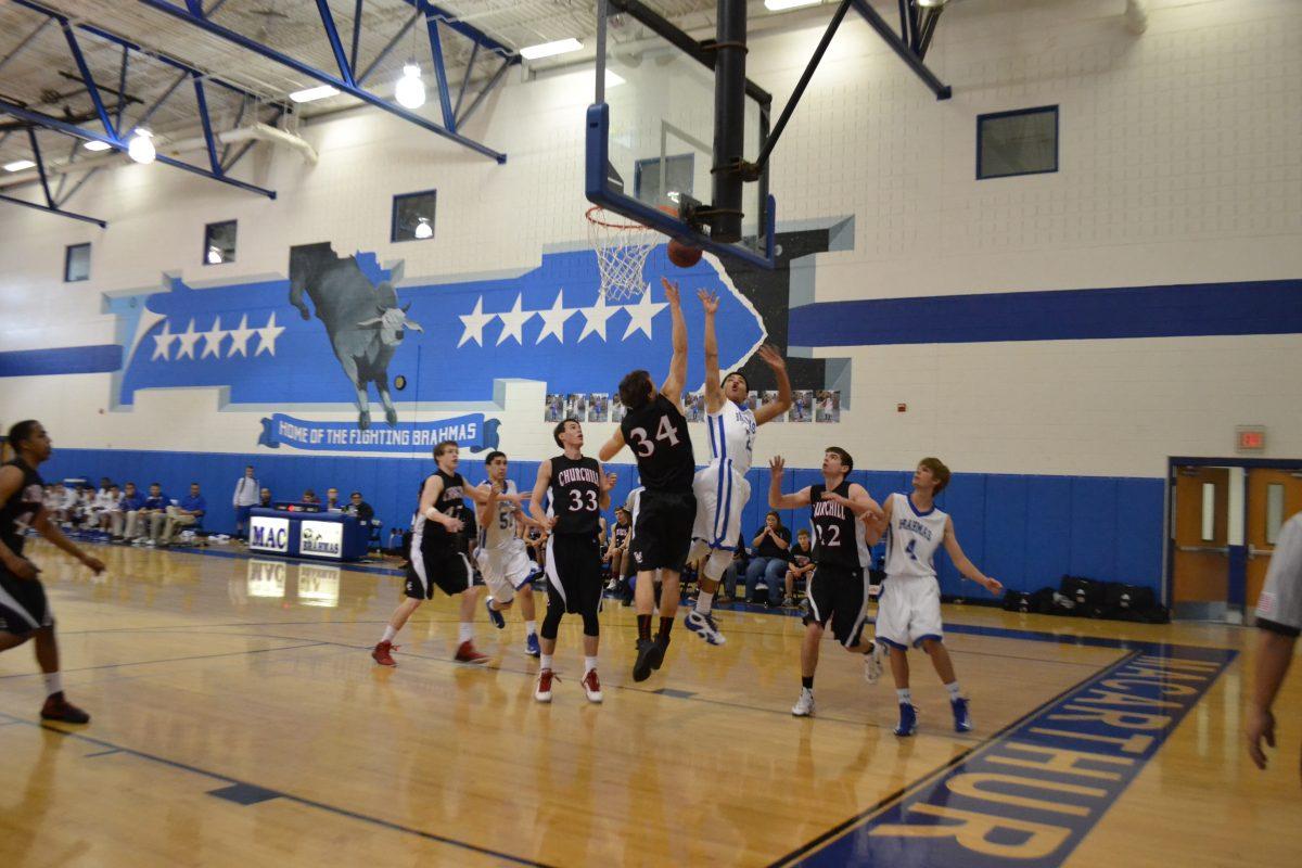 The Brahma boys hard at work in a game earlier in the season against Churchill.
Photo by Ginny Houston.