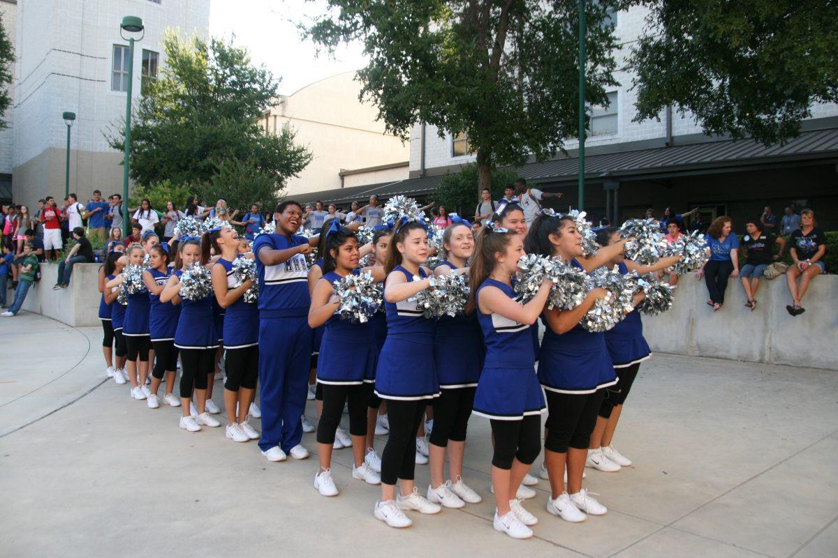 Pep squad performs at the pep rally
Photo by Maddy Tompkins 