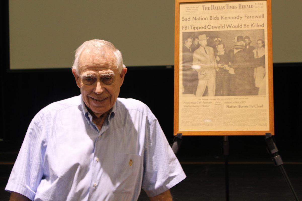 Gary DeLaune and newspaper clipping of Kennedy assassin.  