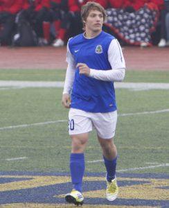 Joey Fiel jogs onto the filed as he enters the game against New Braunfels-Canyon. Photo by Jacob Dukes