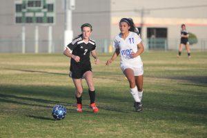 Sophomore forward Ashton Woods tallied her second goal of the season in the final minute of the game. Photo by Jacob Dukes