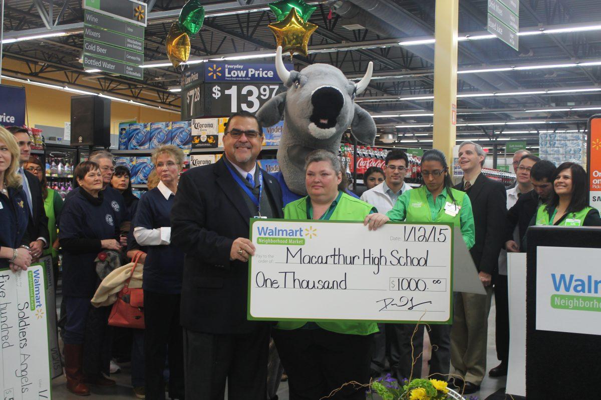 Walmart showing its appreciation for Mac programs helping with the opening.              Photo by: India Nikotich