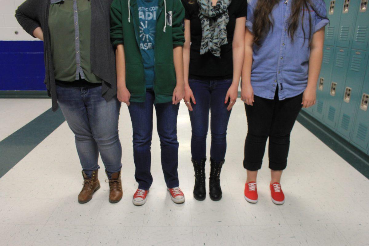 Jeans on teens. Photo by Hallie Colbert