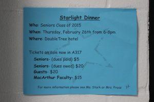 More info for the Starlight dinner. Photo by Vanessa Ramirez