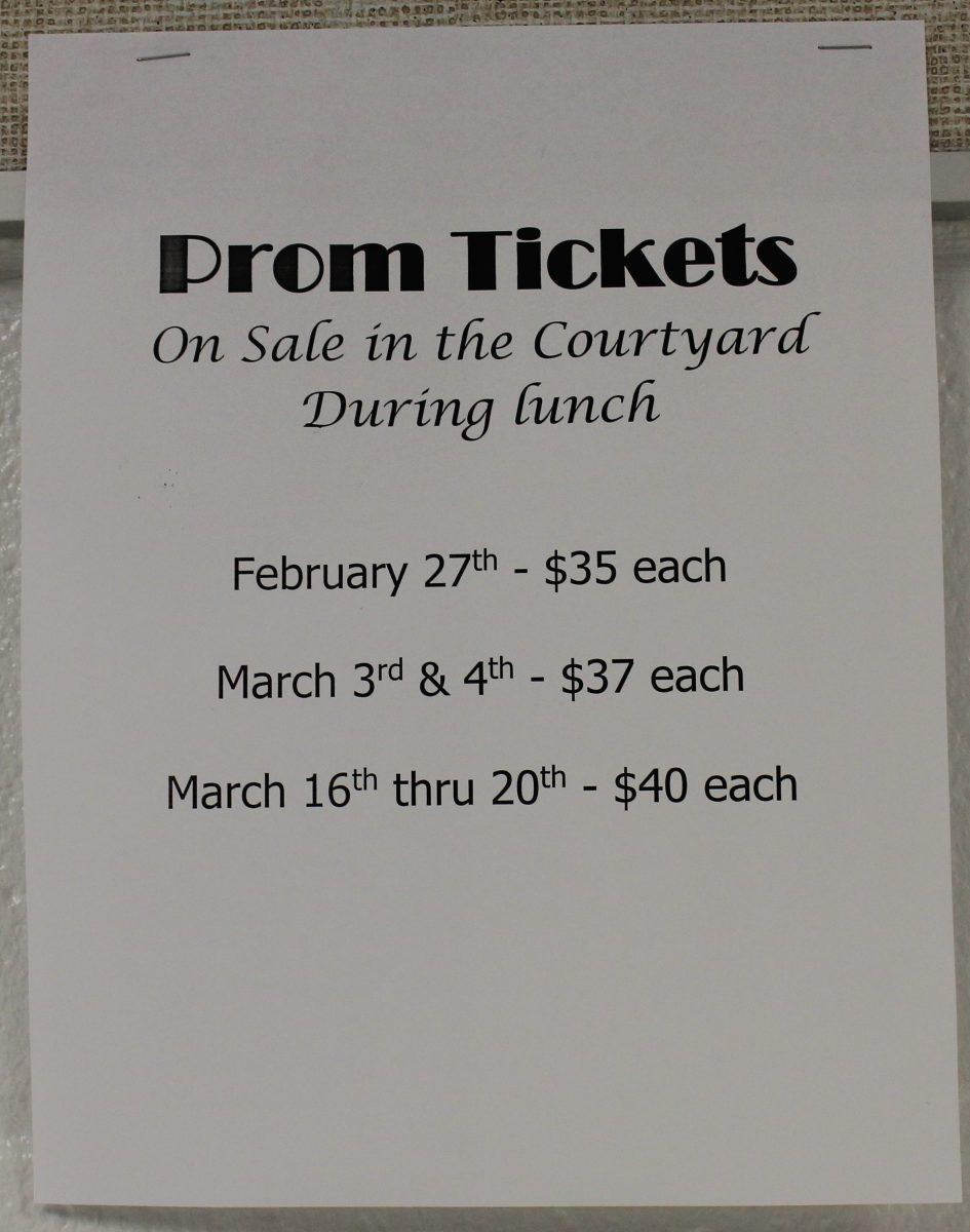 Prom ticket sales flyer. Photo by Hallie Colbert