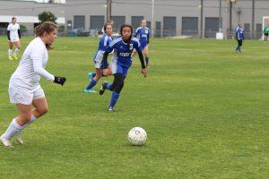 Junior Ana Campa prepares to attack the ball.  Photo by Jacob Dukes