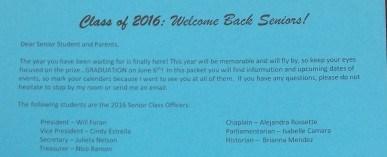 Senior Battalion newsletter for 2016 seniors. Photo by: Julia Rash