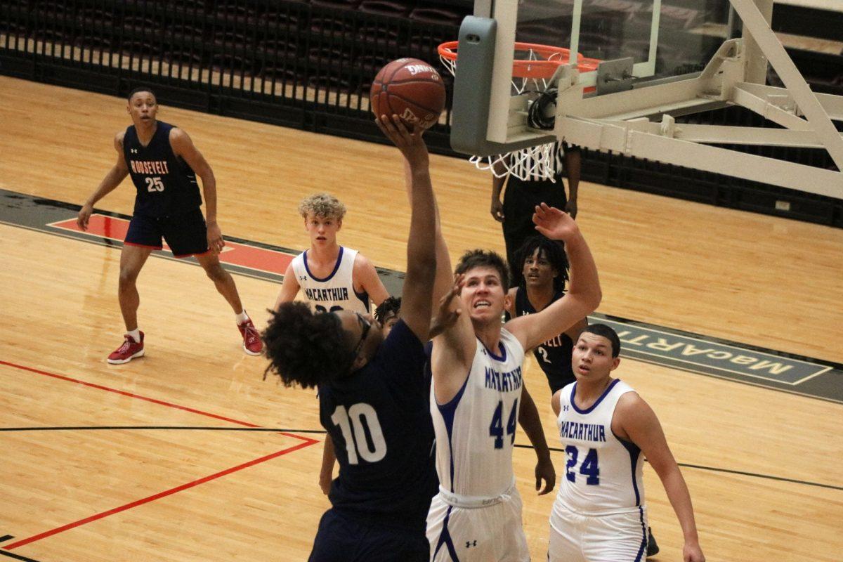 Varsity boys basketball v. Roosevelt. photo by Mrs. Allison Boerger