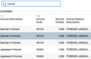 honours classes