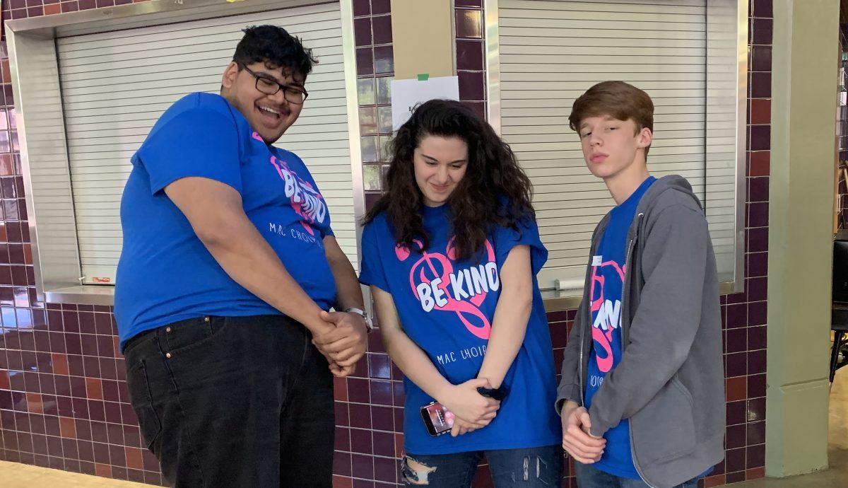 From left to right Moiz Rehman, Olivia Barron, and Andrew Lockett posing after finding out they made all-state.