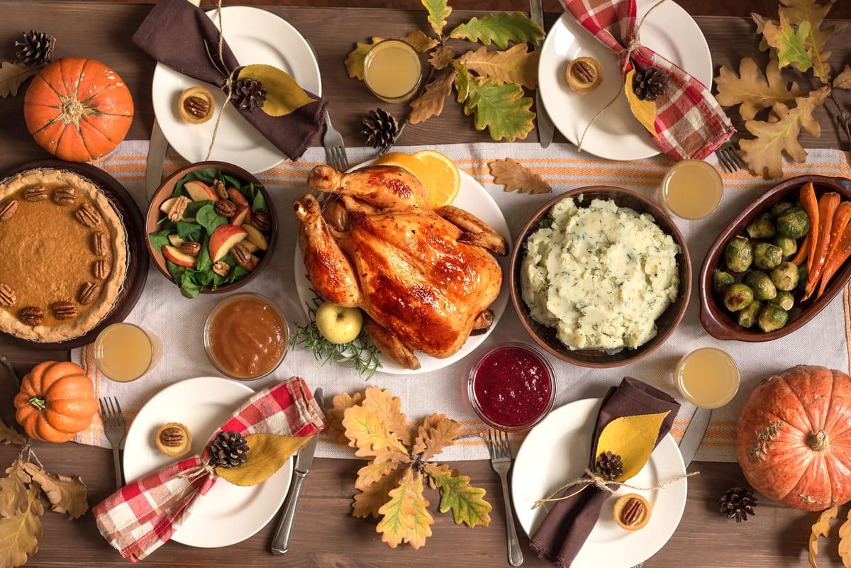 Thanksgiving turkey dinner with all the sides (mizina/Big Stock Photo)