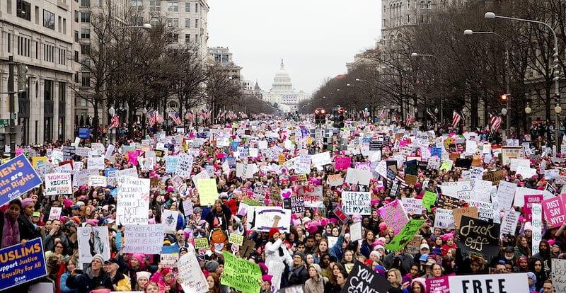 Women’s March 2017 - Pennsylvania Ave. Original public domain image from Wikimedia Commons